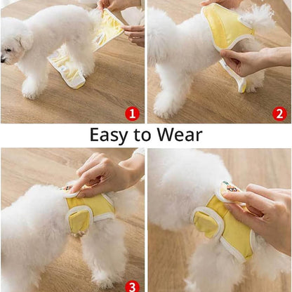 New Washable Dog Physiological Pants Leakproof Cartoon Dog Menstrual Pants Reusable Breathable Pet Diaper Pet Supplies