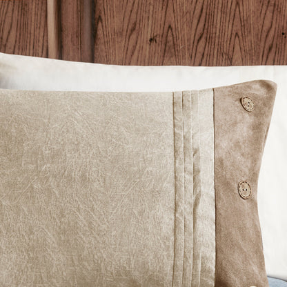 7 Piece Faux Suede Comforter Set Tan Queen