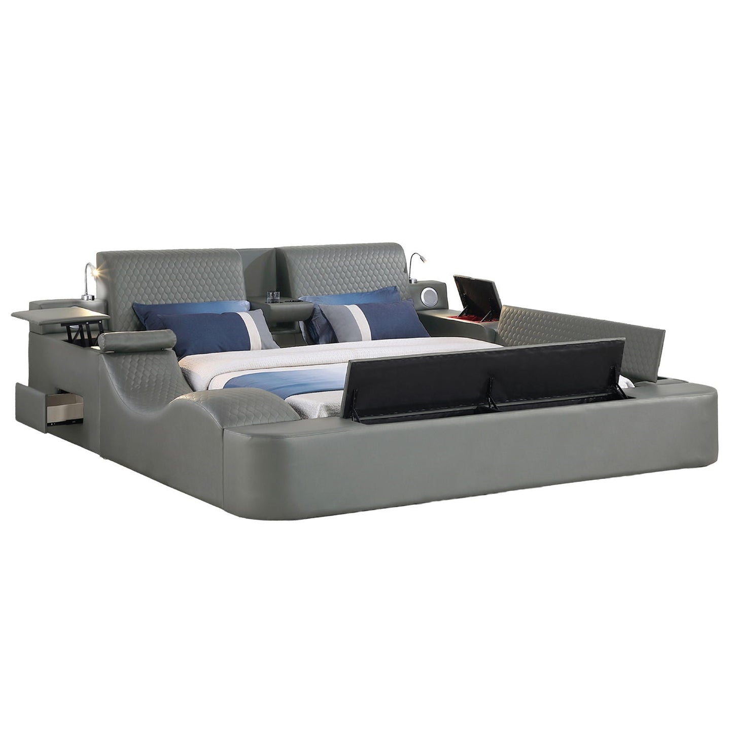 Zoya - Smart Multifunctional Bed, Built In Bluetooth Speakers, USB Charging