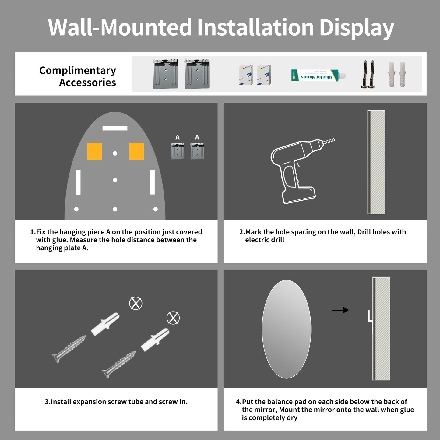 Modern Oval Full Length Wall Mirror