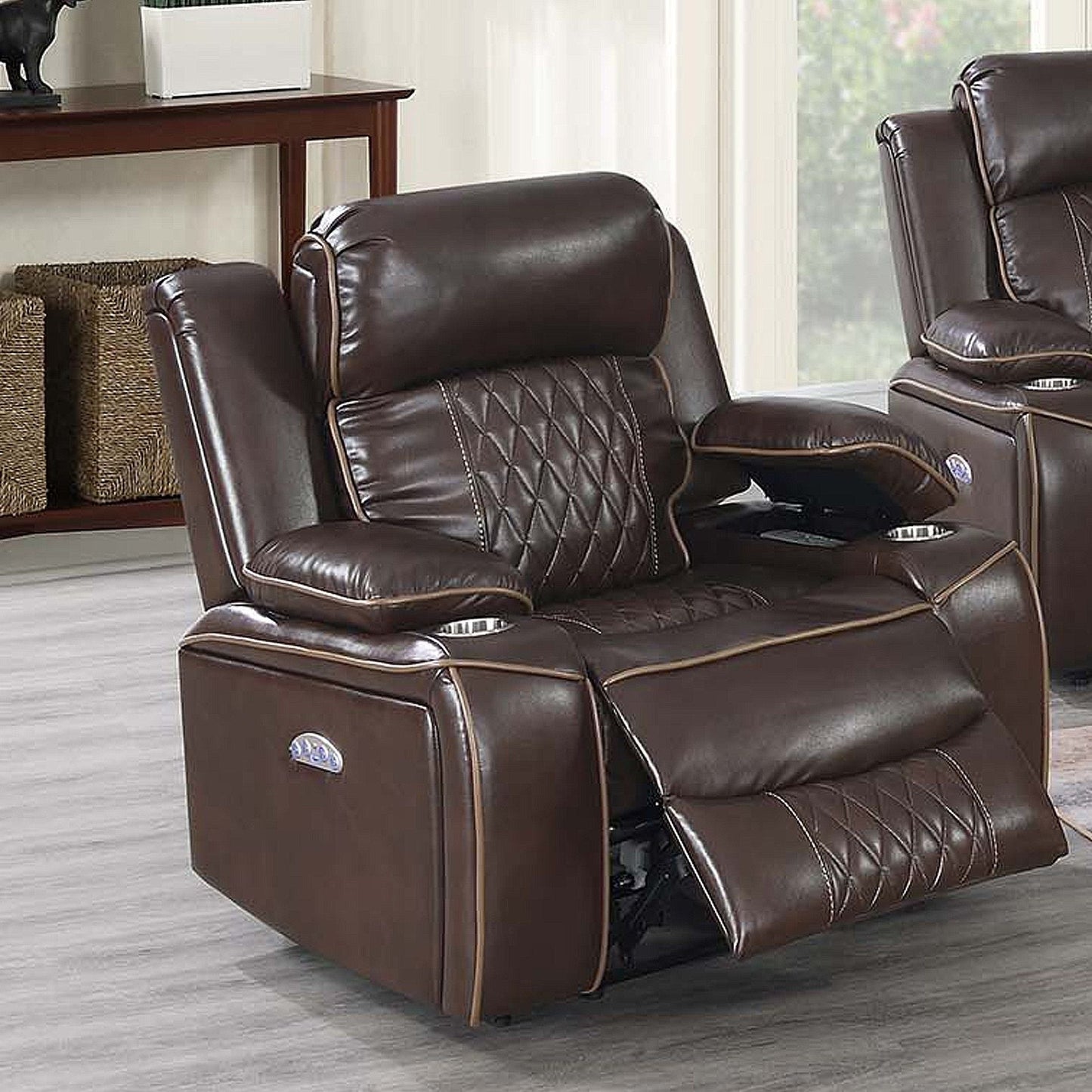 Power Motion Living Room Set With USB Port, Adjustable Headrest, Cup Holder