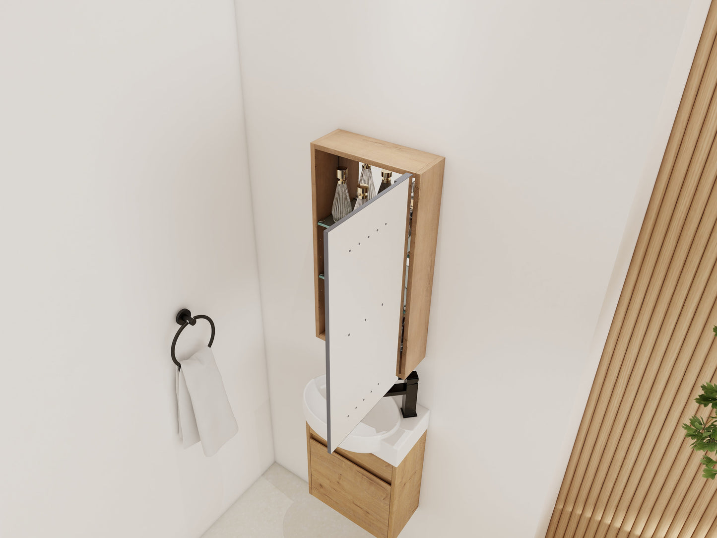 14'' Bathroom Mirror Cabinet with Storage