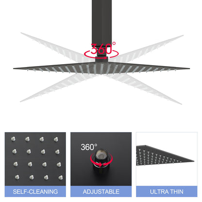 Modern 10" Square Rainfall Shower Head & Stainless Steel Wall Or Ceiling Mount Luxury Spa Shower Panel