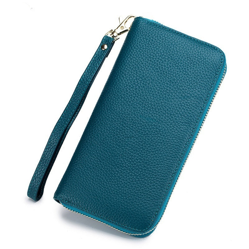 Tassel Top-grain Leather Zippered Womens Wallet