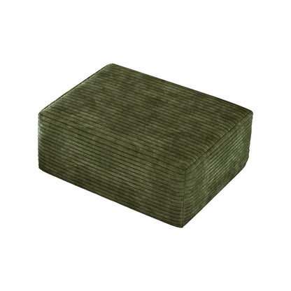 Green Plush Corduroy Sofa Ottoman