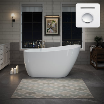 55" Acrylic Freestanding Bathtub