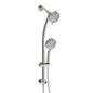 Multi Function Dual Shower Head System With 4.7" Rain Showerhead, 8 Function Hand Shower, Adjustable Slide Bar
