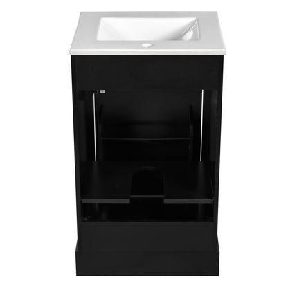 Elegant Bathroom Vanity With Ceramic Sink, Soft Close Door, Adjustable Shelf