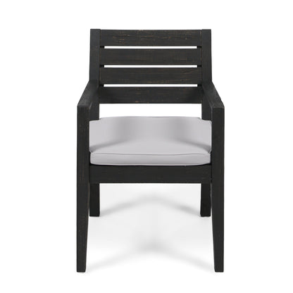 Outdoor Acacia Wood 7 Piece Expandable Dining Set, Sandblasted