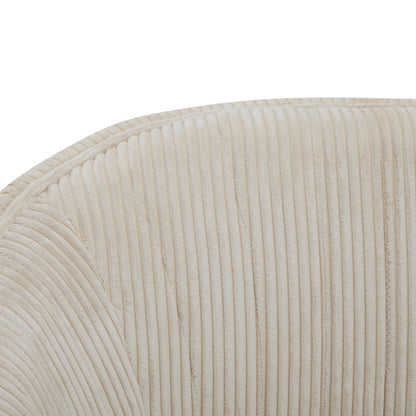 Corduroy Recessed Arm Loveseat (Beige + Walnut)