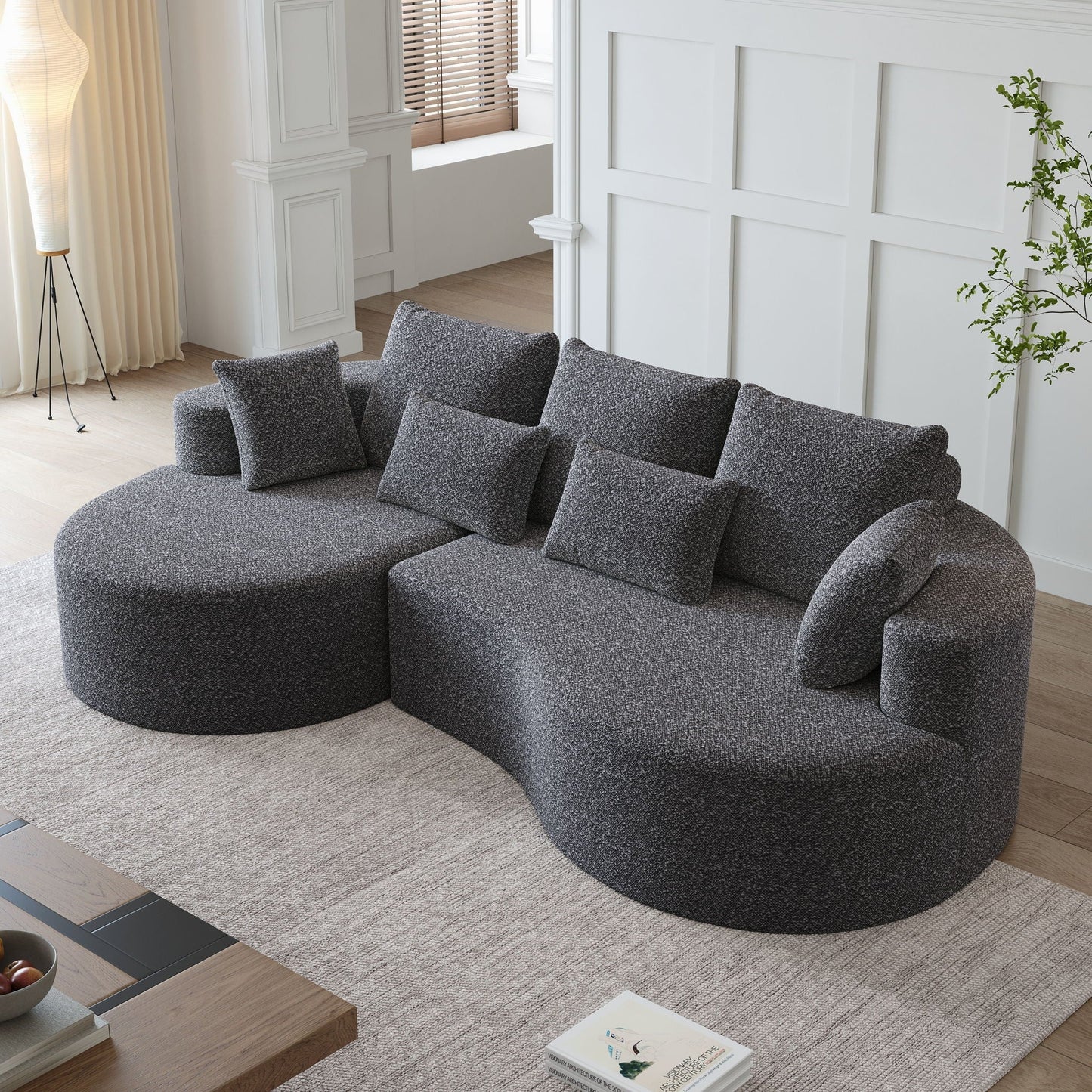 Curved Oversized Sectional Sofa With Extra Deep Seat