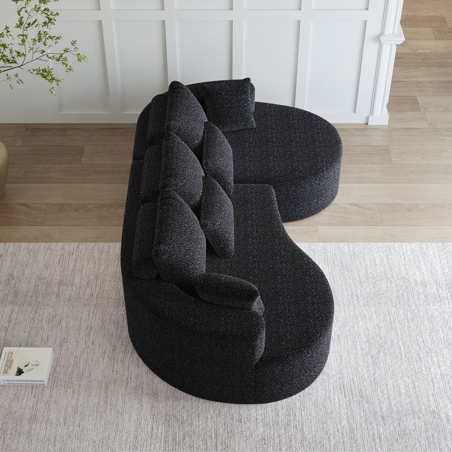 Curved Oversized Sectional Sofa With Extra Deep Seat