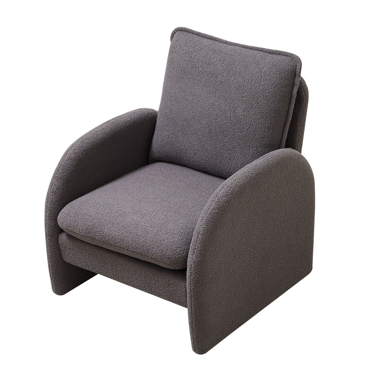 Modern Sherpa Upholstered Accent Chair, Comfortable Living Room Armchair, Lounge Chair For Bedroom, And Office