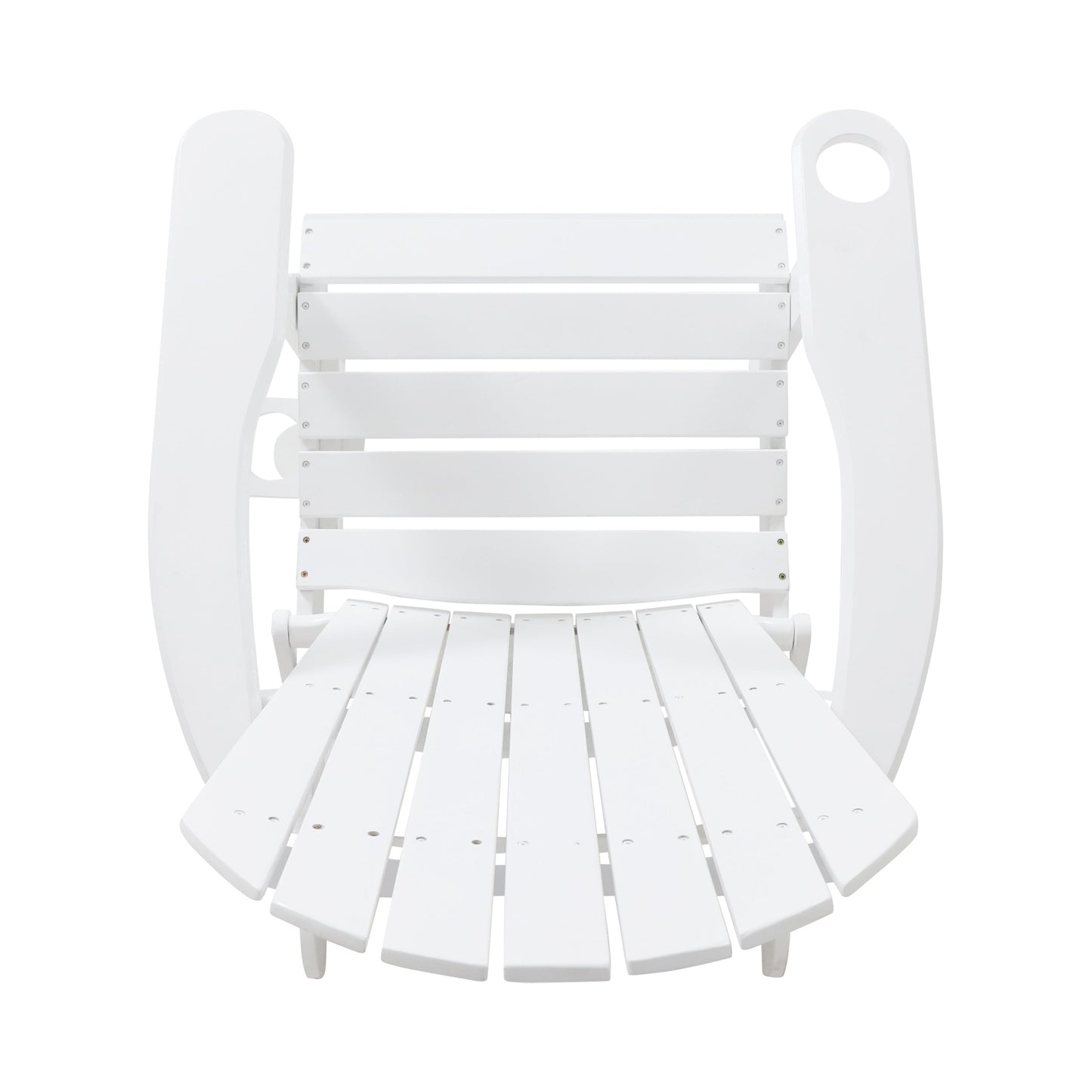 Zenithia Outdoor Foldable Adirondack Chair with 2 Cup Holders, White