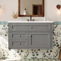 36" Wall Mounted Bathroom Vanity with Ceramic Sink and Storage