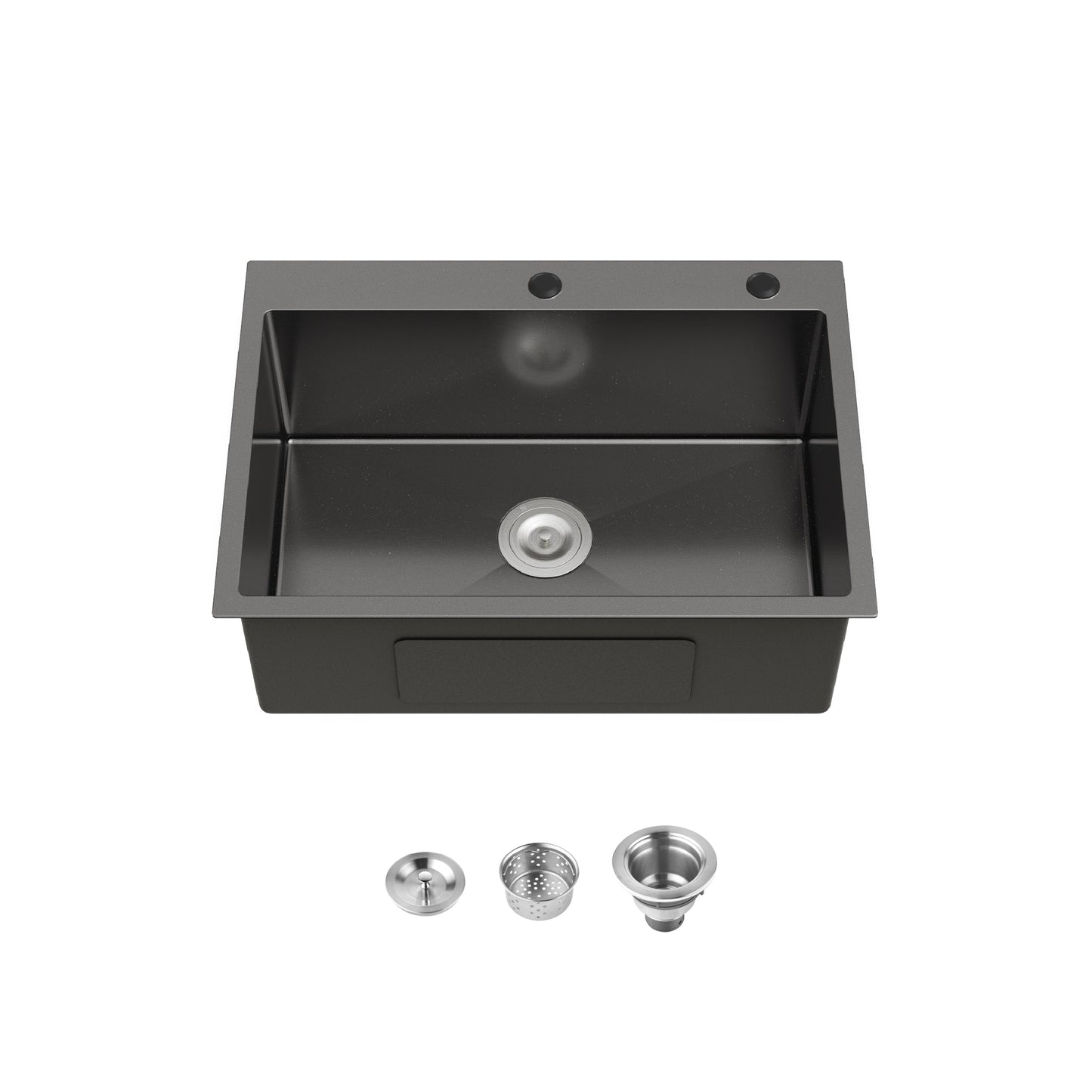 Stainless Steel Kitchen Sink, 27″x19″ Single Bowl, Overmount Handmade Sink