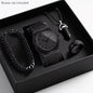 Mens Quartz Watch Necklace Bracelet Set