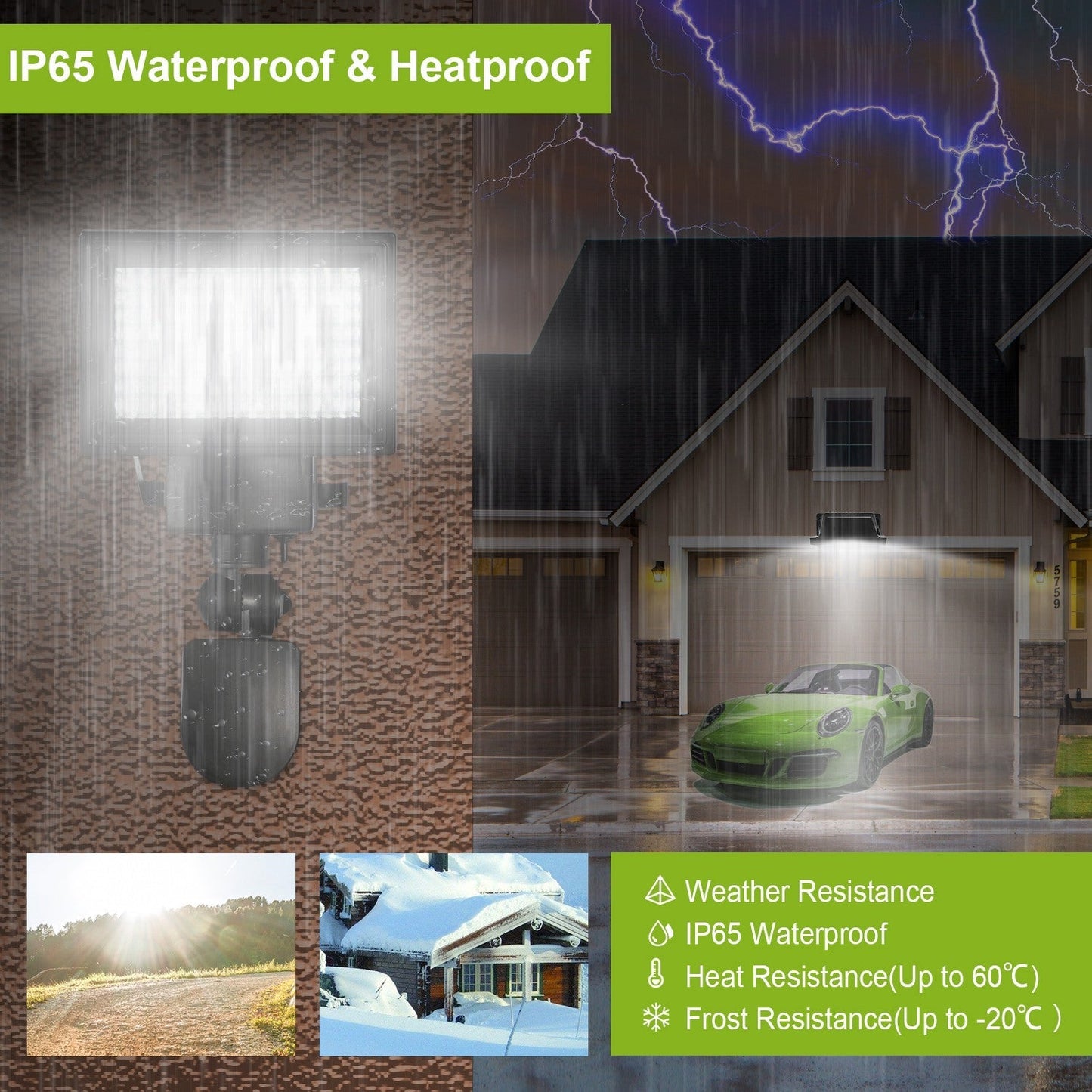 Solar Wall Lights 120 LEDs Flood Lights Outdoor 120¡ Motion Sensor Lamps 180¡Illumination IP65 Waterproof w/ 15.5ft Charging Cable for Garage Garden F
