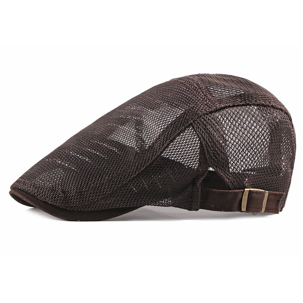 Men's And Women's Identical Single-color Mesh Lightweight And Breathable Adjustable Fashionable Retro Style Forward Hat, Suitable For Daily Commuting, Versatile And Versatile Beret.