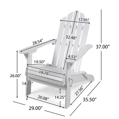 Aurascape Outdoor Acacia Wood Foldable Adirondack Chair