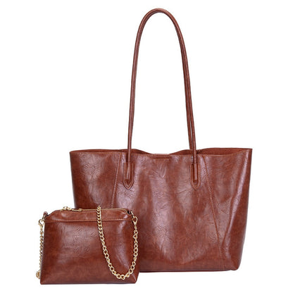 Design women's large capacity tote purse, vintage commuter shoulder bag, versatile underarm tote bag, top handle purse