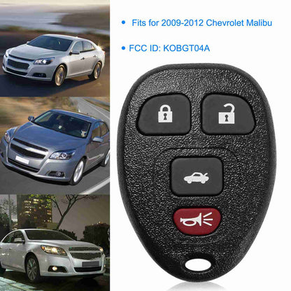 2 Keyless Entry Car Key Remote Key Fob Case Button Pad Replacement for 2009-2012 Chevrolet Malibu KOBGT04A