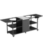 Outdoor Grill Cart For 2 Big Egg - Black / Silver