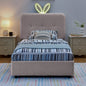 Twin Size Kids Upholstered Bed with Oversized Rabbit Ear Headboard