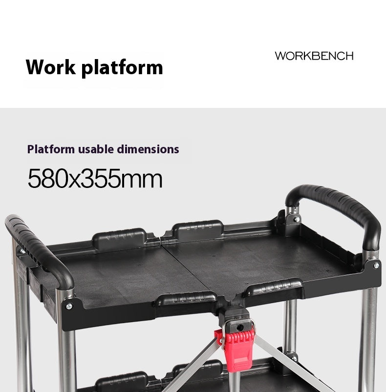 Three Layer Foldable Tool Cart Trolley