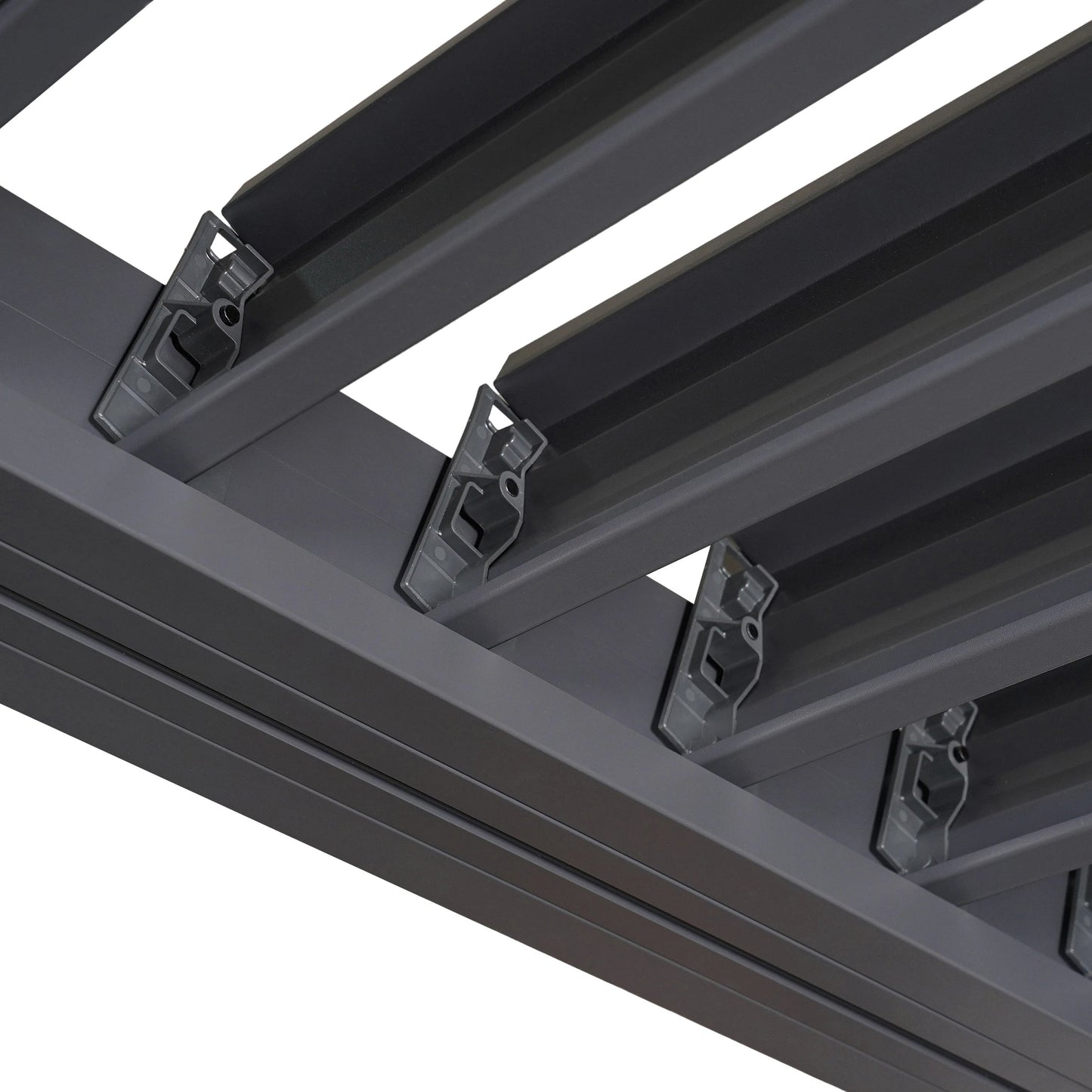 Byron Black Outdoor Pergola Aluminum with Adjustable Louvered Roof