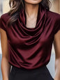 Satin Cowl Neck Blouse