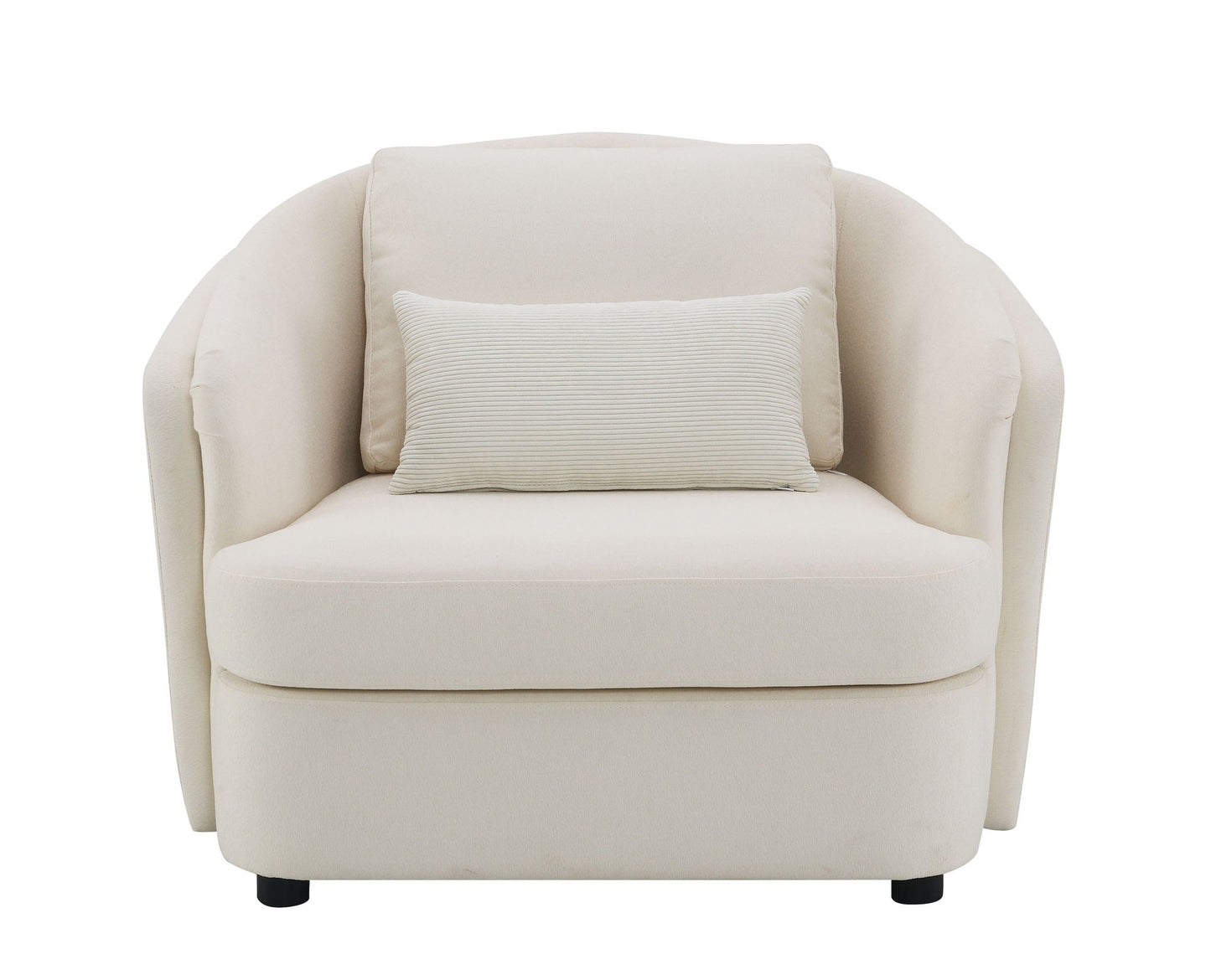 Mariko Linen Chair With 1 Toss Pillow - Beige