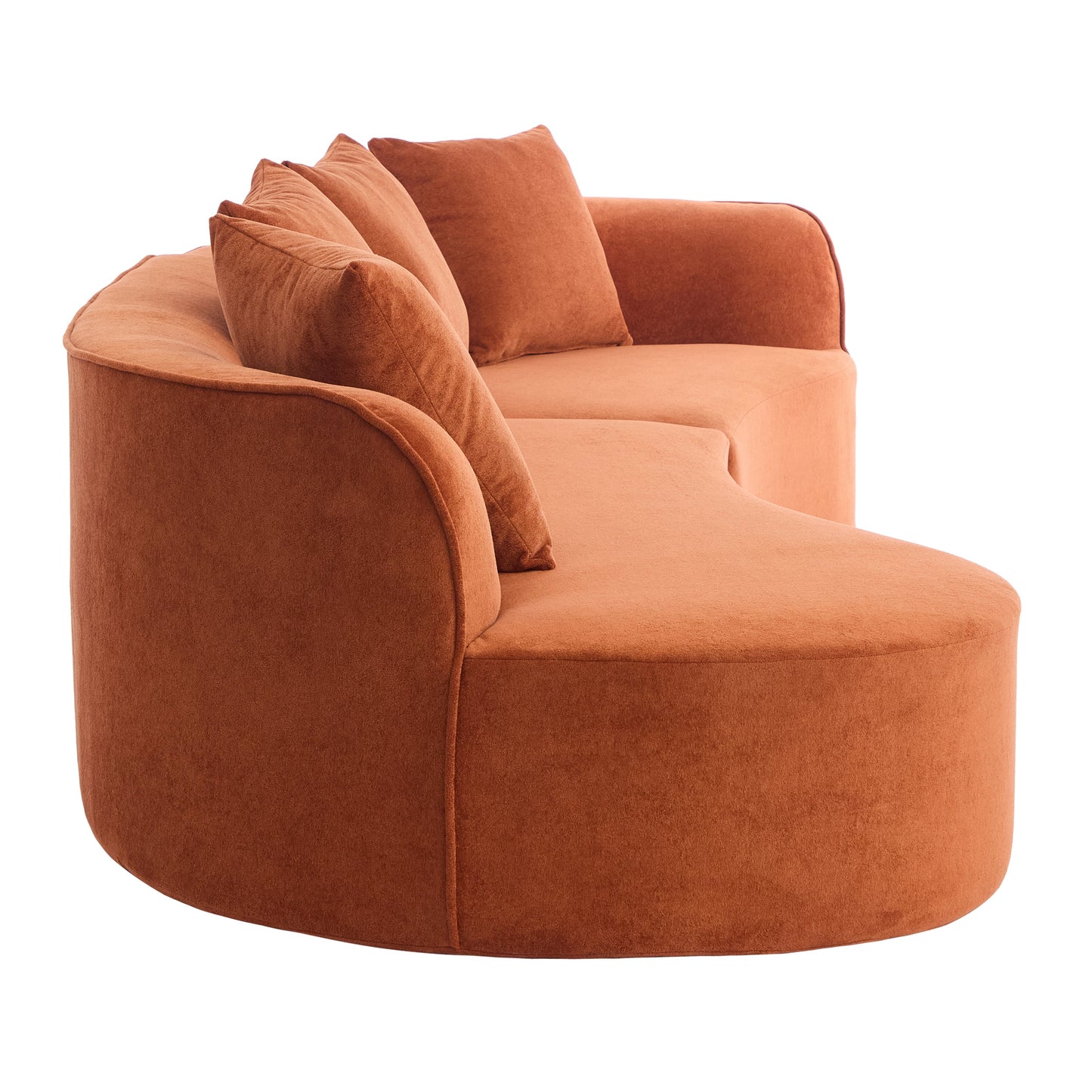 126" Curved Sectional Sofa (Dark Orange-D28 Full Foam)