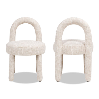 Penny Round Arched Fully Upholstered Dining Side Chair, Set of 2
