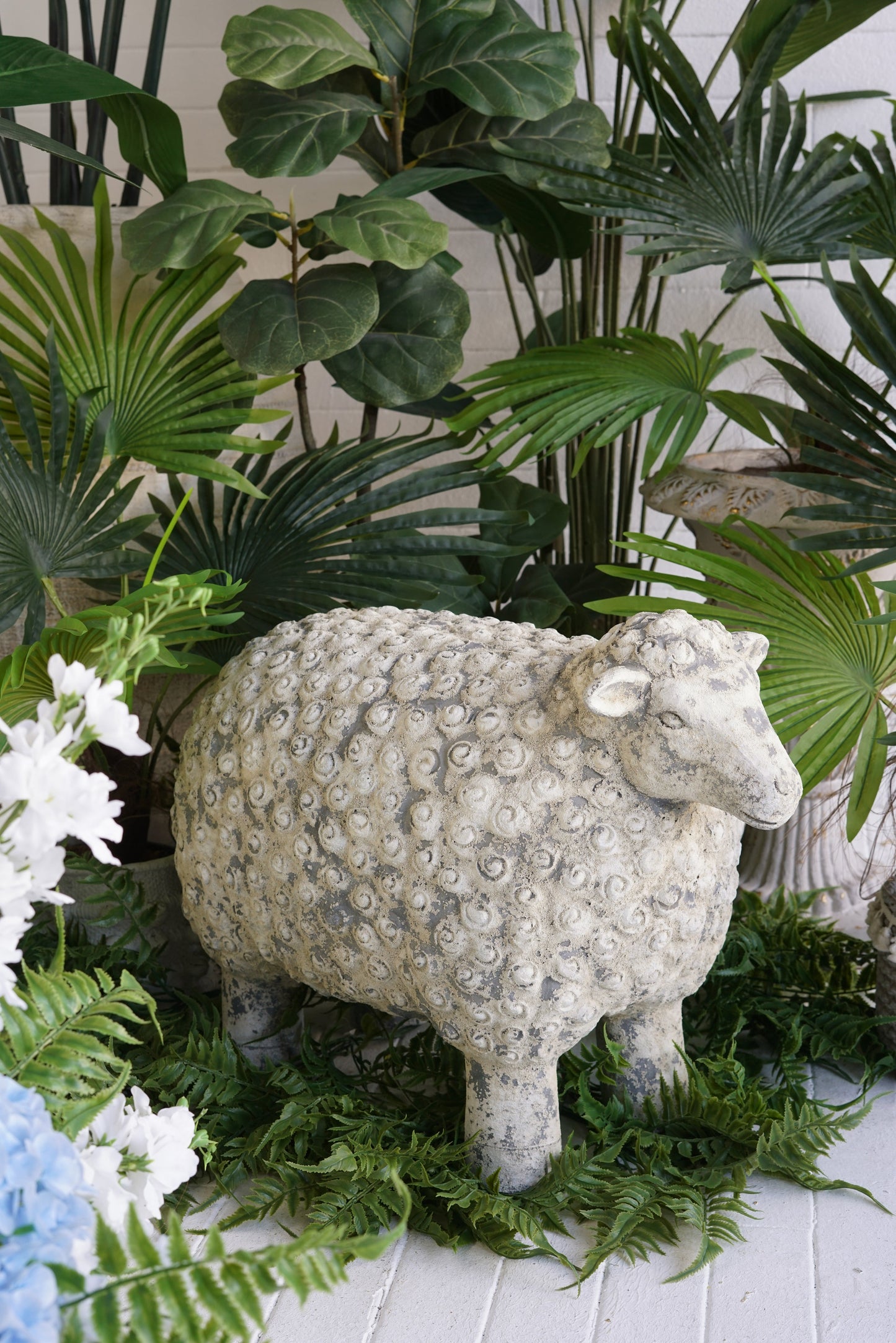 25.5x13x18" Magnesium Sheep Figurine with Weathered Finish