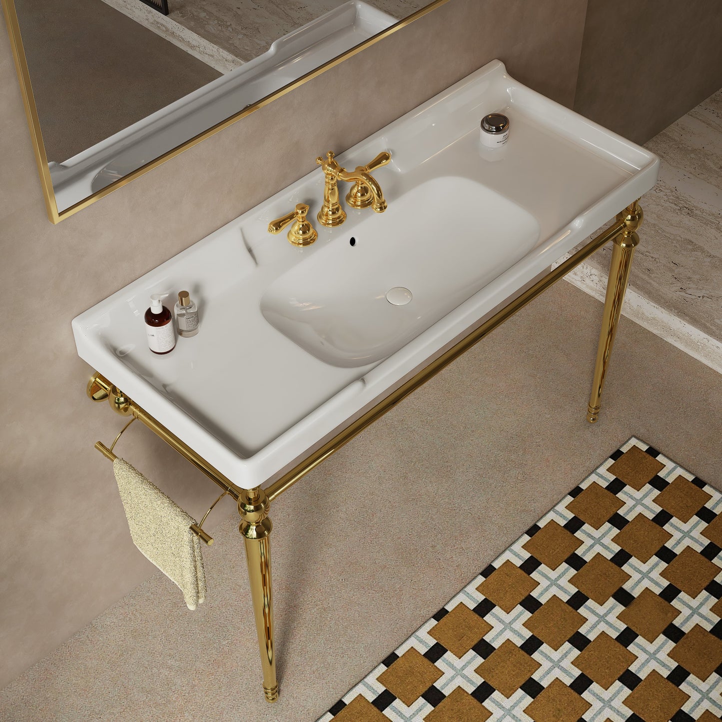 VICI 48" Bathroom Console Sink, Wall-Mounted