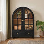 Arched Display Cabinet with Tempered Glass Doors