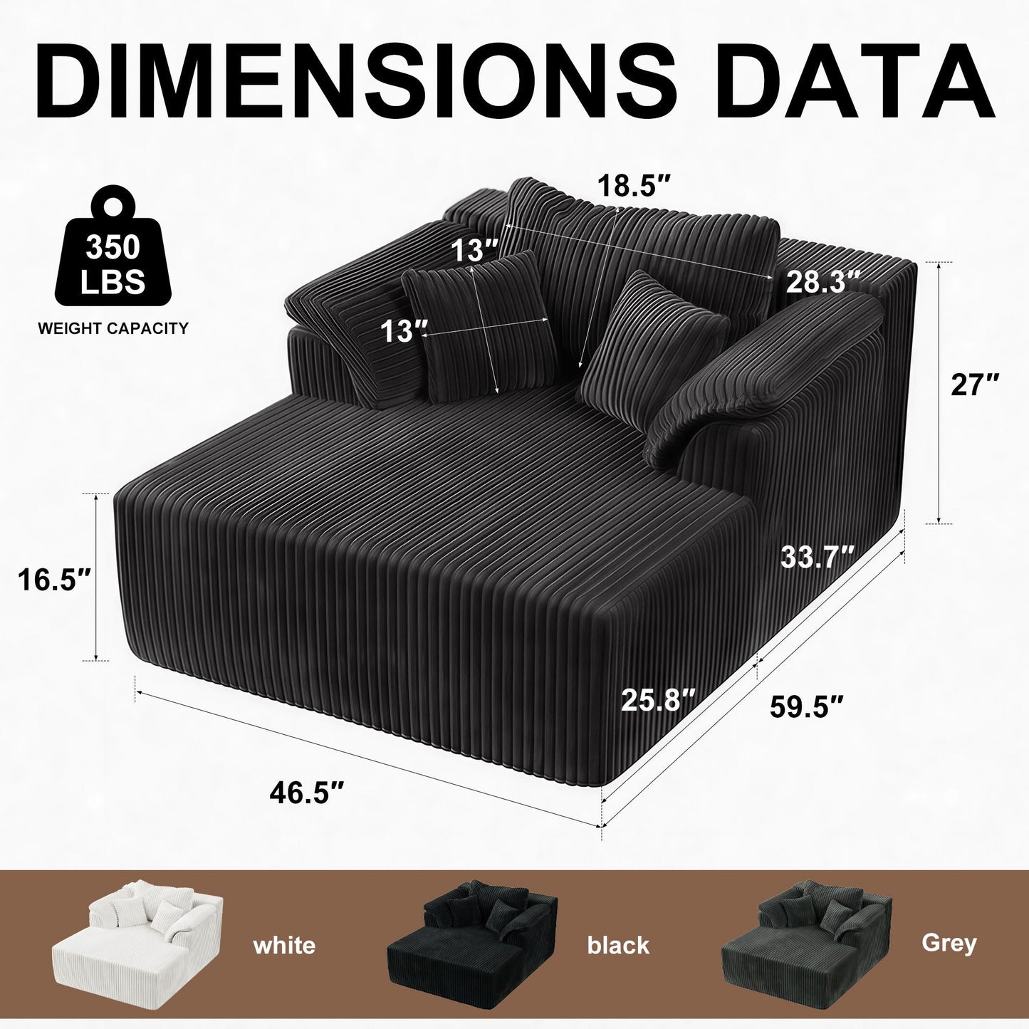 Chaise Lounge Chair, Deep Seat Sleeper Couch For Living Room
