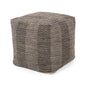 Barracuda - Handcrafted Cotton Pouf With Chevron Pattern - Brown / Beige