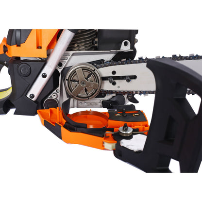 Gasoline Chainsaw 20" 52Cc For Tree And Wood Cutting - Orange