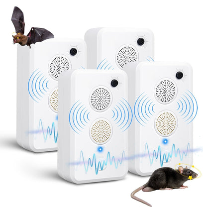 2-Pack Ultrasonic Pest Repellent – Rechargeable Indoor/Outdoor Deterrent