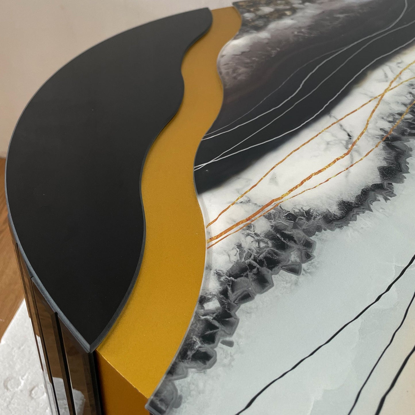 Modern Round Coffee Table with Glass Top