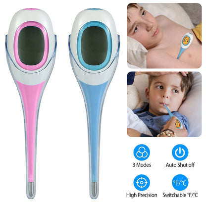 Oral Thermometer Body Thermometer Oral Rectal Underarm Temperature Thermometer C/F Switchable Accurate Fast Temperature Reading Fever Thermometer for