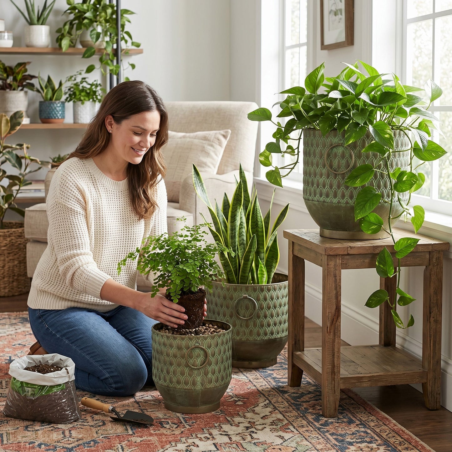 S/3 Textured Planters Set