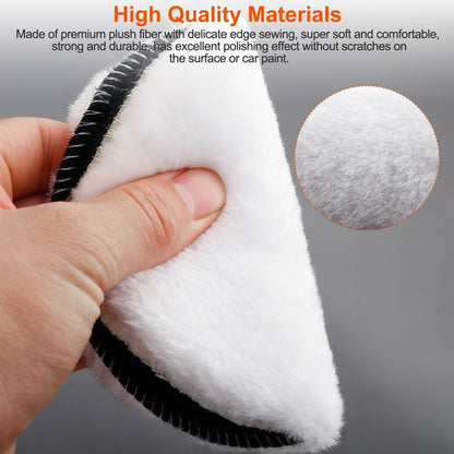 5Pcs 6" Buffing Polishing Pads Car Plush Buffing Waxing Wheels Mop Set with M14 Drill Screw for Car Polisher Drill Adapter