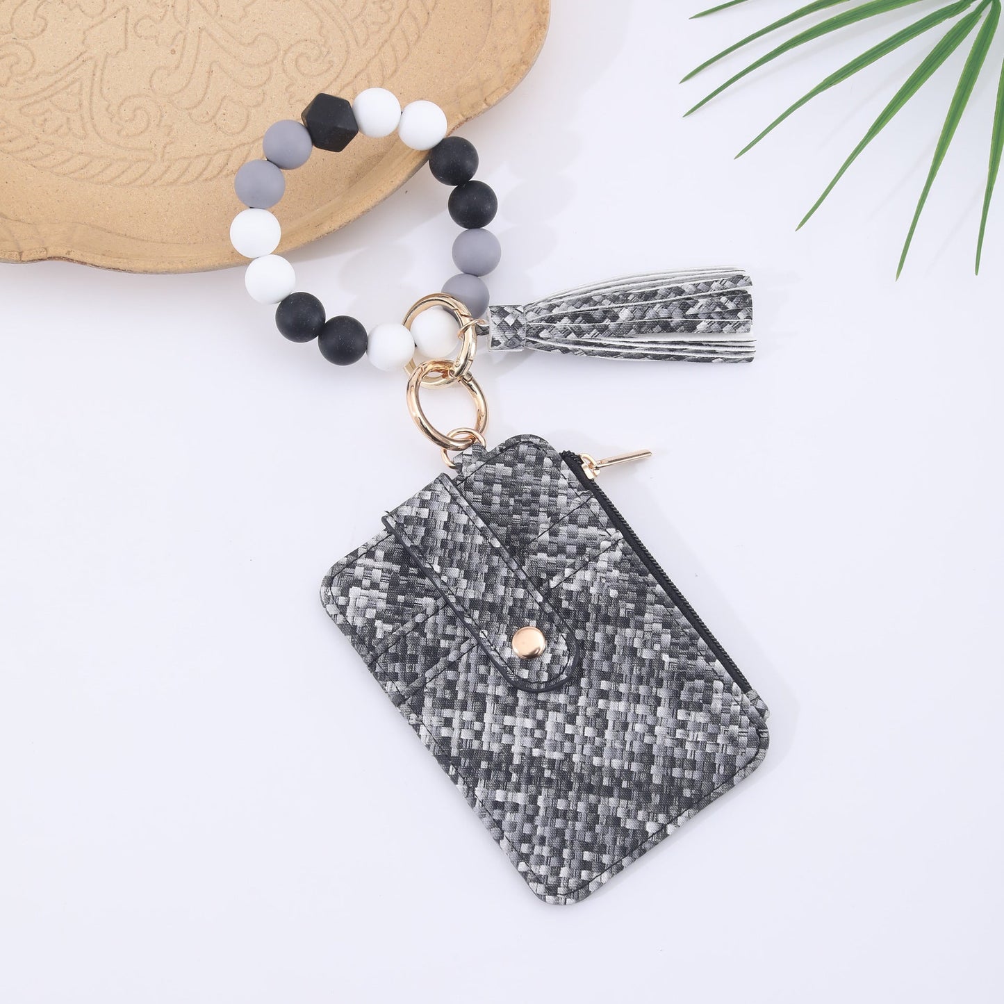 Silicone Bead Bracelet Weaving Pattern Card Holder Coin Purse