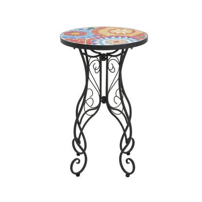 Outdoor Side Table, Colorful+Black