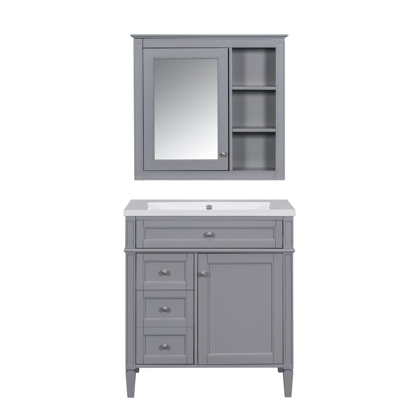 Bathroom Vanity With Medicine Cabinet and Storage