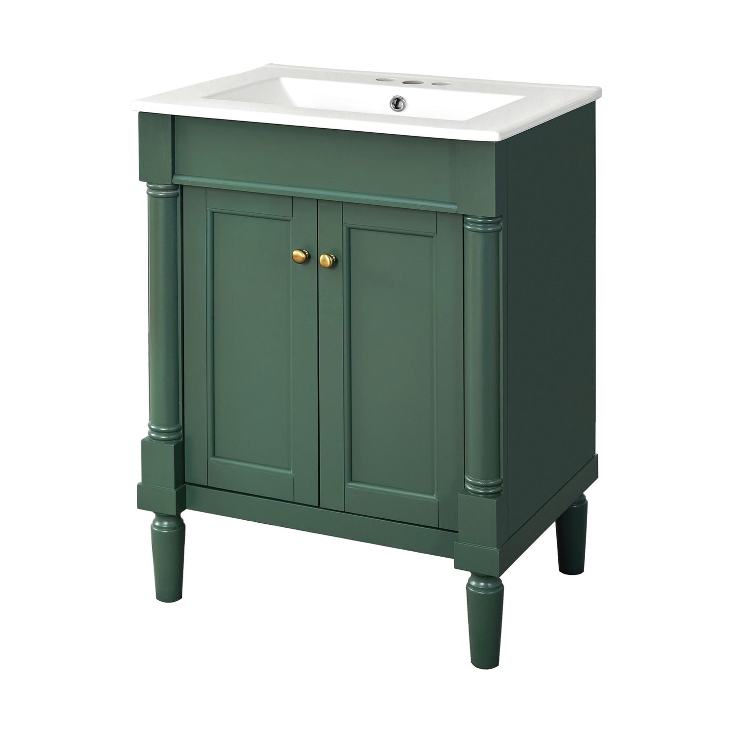 Bathroom Vanity With Top Sink, 2 Tier Storage Cabinet