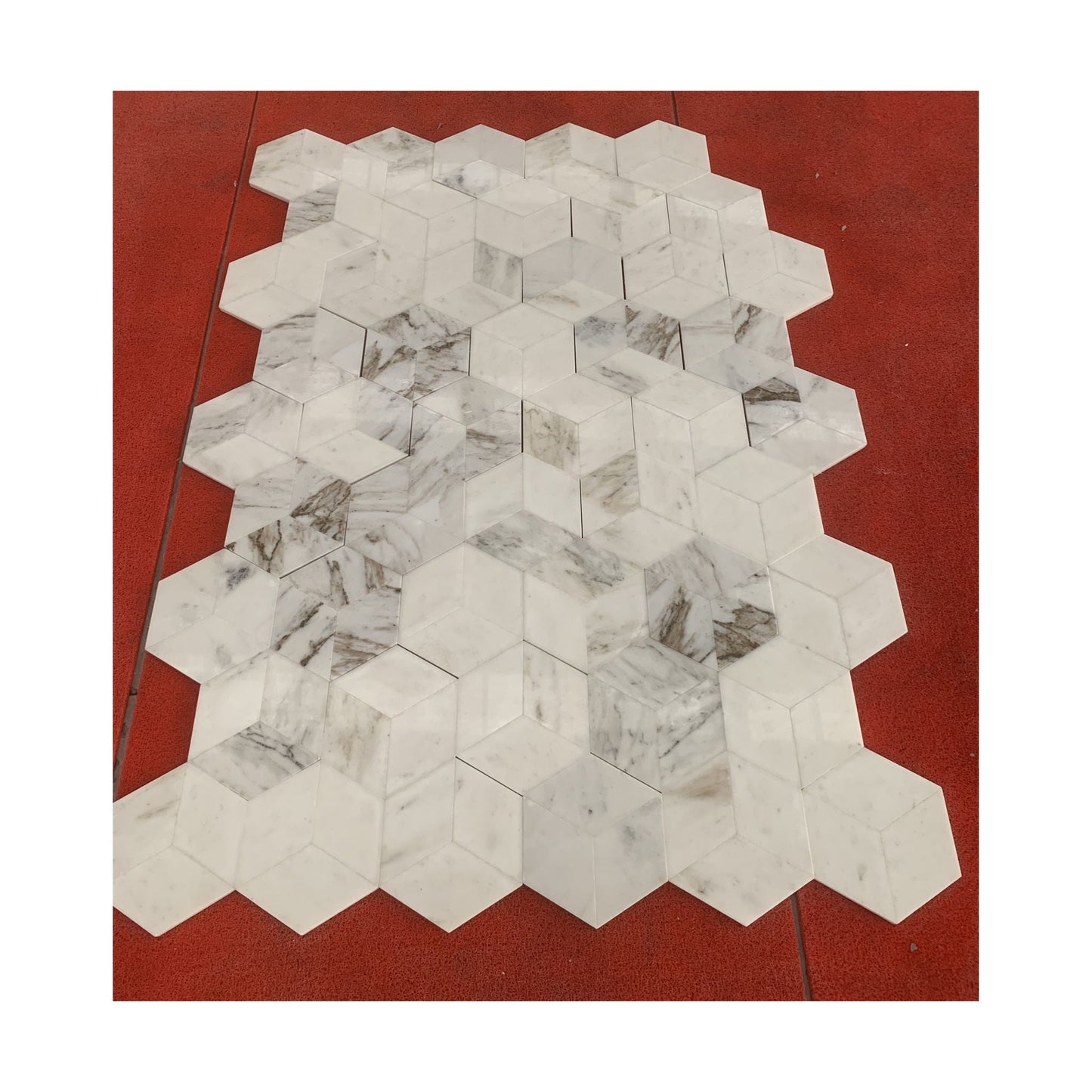 Hexagon Natural Marble Polished Tile For Wall And Floor (Set of 12)